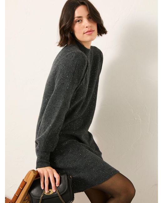 FatFace Blue Fatface Sparkle Knit Mini Dress