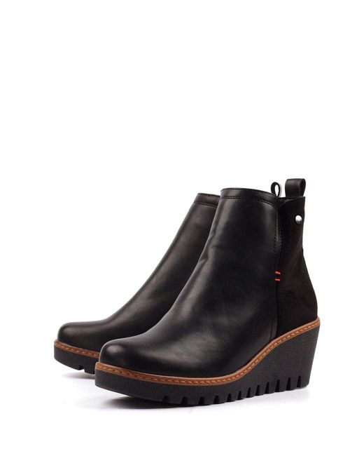 Lunar Black Pixie Wedge Ankle Boots