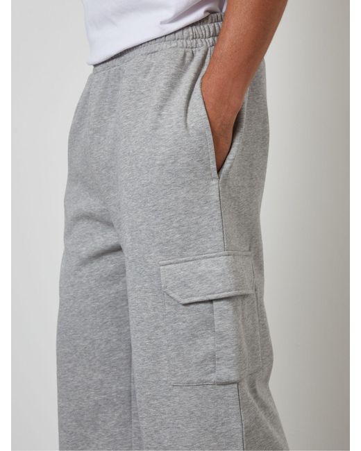 Threadbare Gray Wide Leg Cargo Joggers for men
