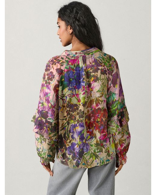 Next Multicolor Transparente Bluse Mit Weiten, Langen Ärmeln46