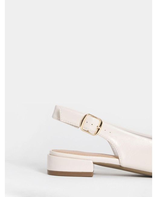 JD Williams White Extra Wide Fit Flat Peep Toe Slingbacks Sandals