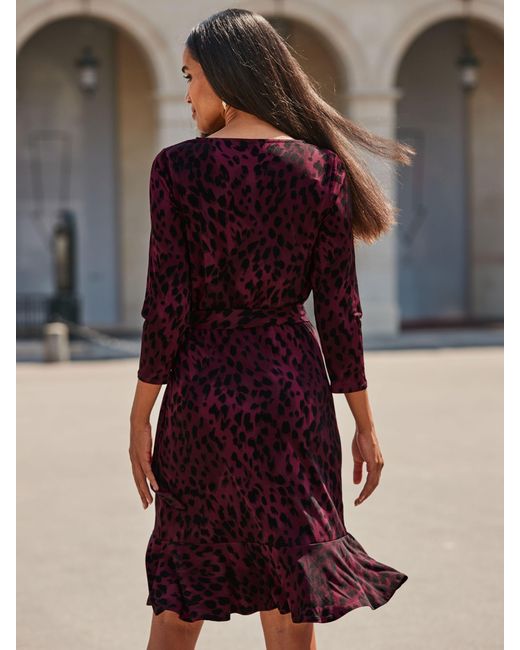 Sosandar Red Baroque Print Fit & Flare Dress