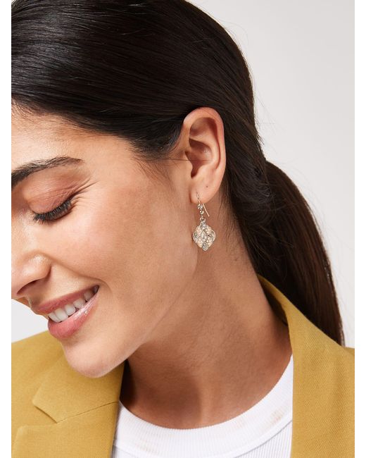 Next White Vintage Pearl And Sparkle Drop Earrings