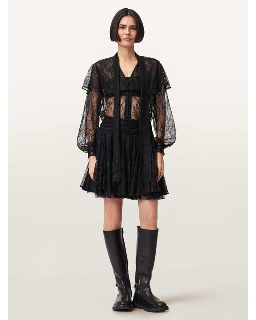 AllSaints Black Allsaints Athena Lace Skirt