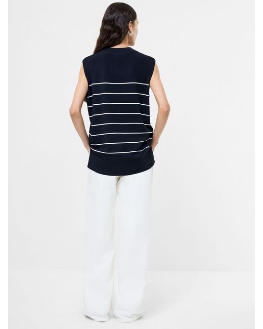 French Connection Blue Ottie Striped Vest