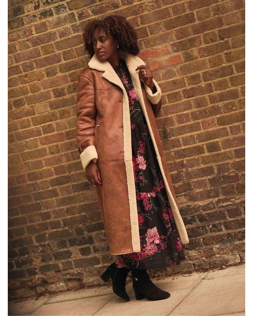 JD Williams Brown Shearling Maxi Coat