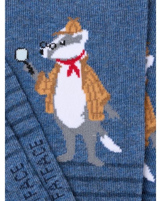 FatFace Blue Fatface Badger Socks for men