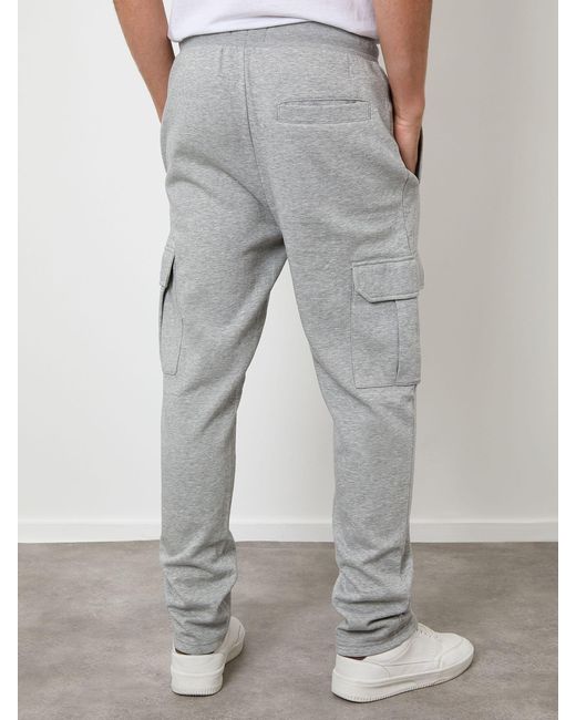 Threadbare Gray Cargo Joggers for men
