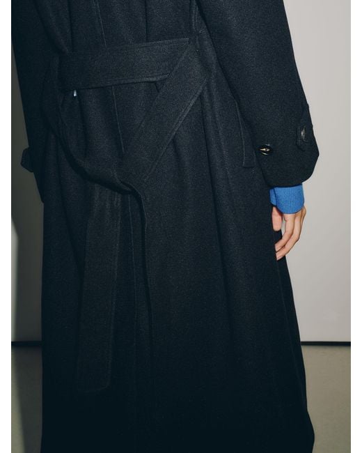 Next Blue Belted Unlined Coat