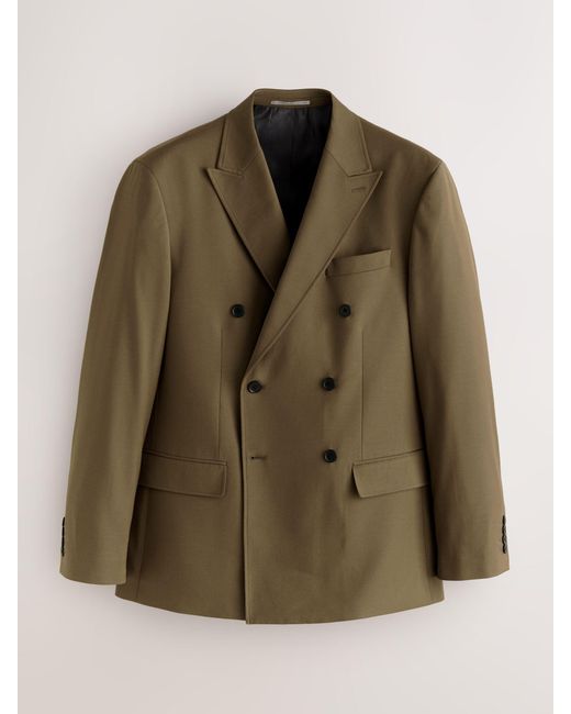 Next Green Double Breasted Suit Jacket for men