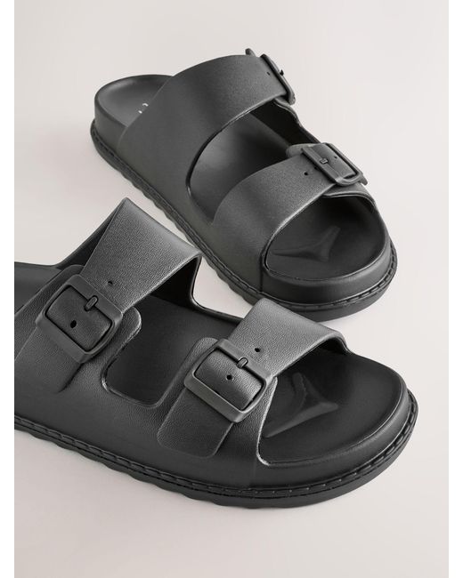 Next Black Two Buckle Eva Sandals for men