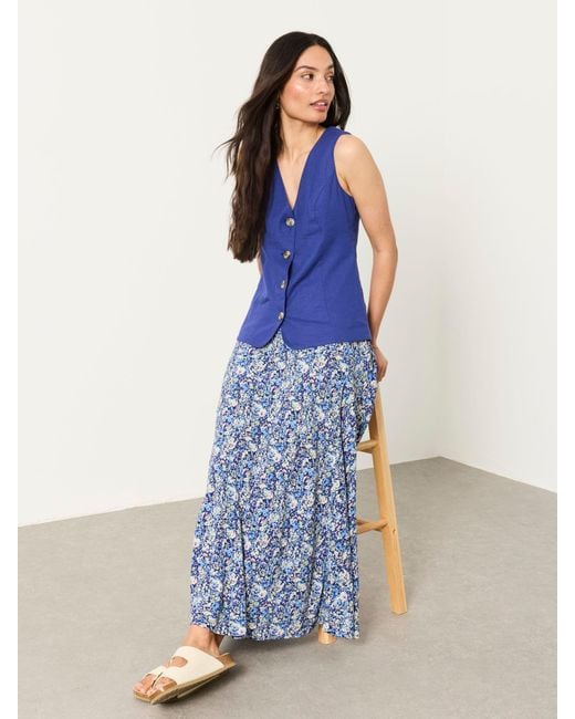 FatFace Blue Fatface Sadie Midi Skirt