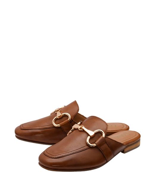 Lotus Brown Flat Mule Shoes