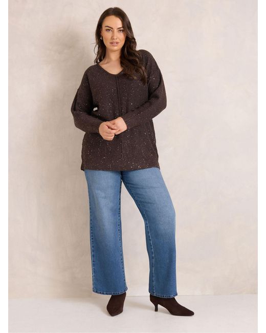 Evans Brown Sparkly Jumper