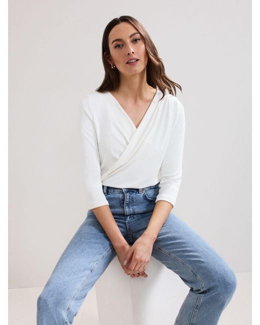 Phase Eight White Phase Eight Sutton Drape Top