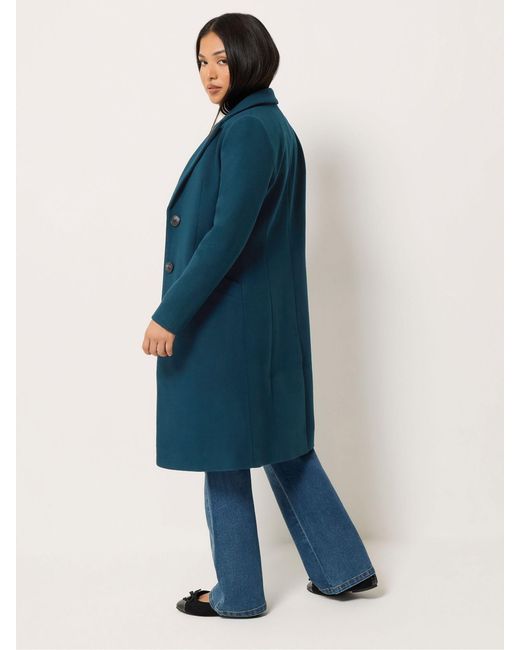 M Com Blue Petite Tailored Coat
