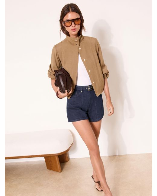 Lipsy Multicolor Funnel Neck Bubble Hem Jacket