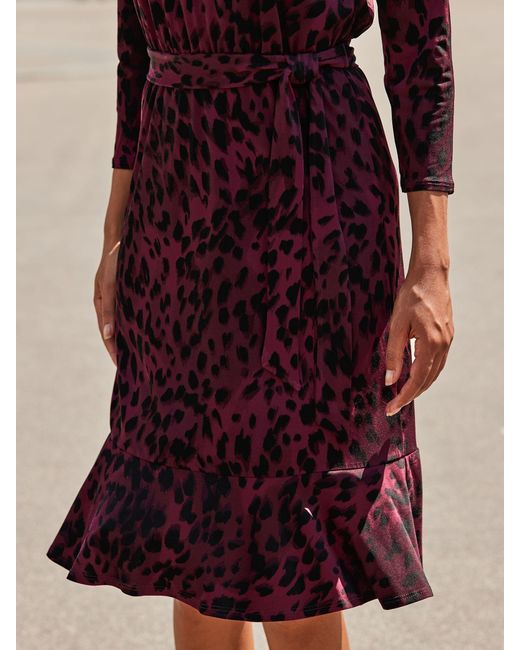 Sosandar Red Baroque Print Fit & Flare Dress