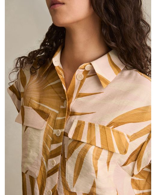 Reiss Natural Hannah Palm Print Shirt