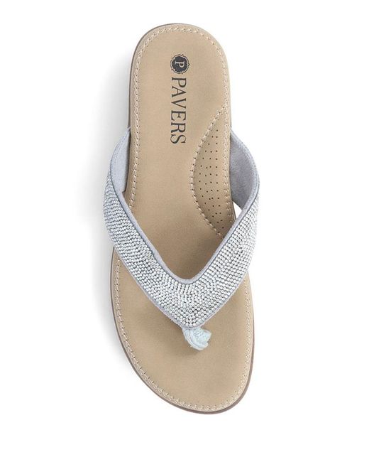 Pavers Metallic Embellished Toe Post Sandals