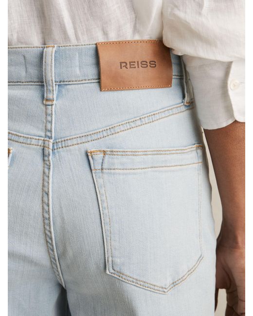 Reiss Natural Petite Stretch-Cotton Wide-Leg Jeans