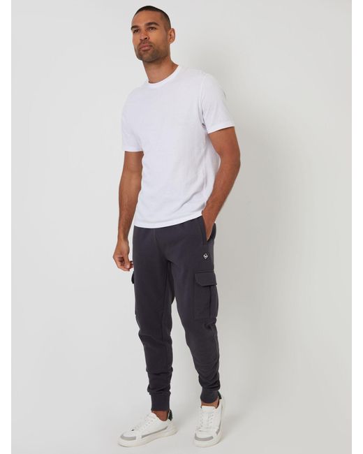 Threadbare Blue Dark Cargo Style Joggers for men
