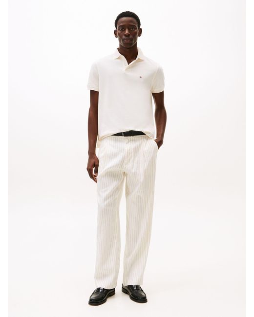 Tommy Hilfiger White 1985 Regular Fit Pique Polo Shirt for men