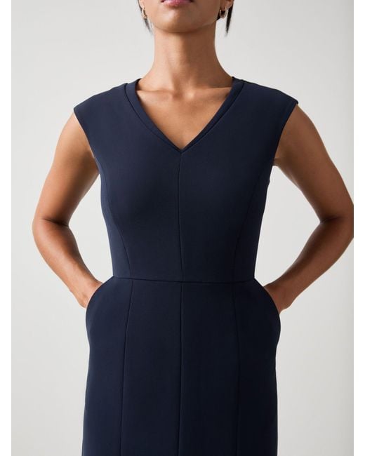 L.K.Bennett Blue Audrey Petite Spring Peplum Dress
