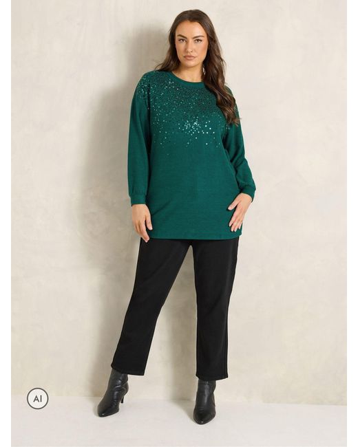 Evans Green Sequin Embellished Top