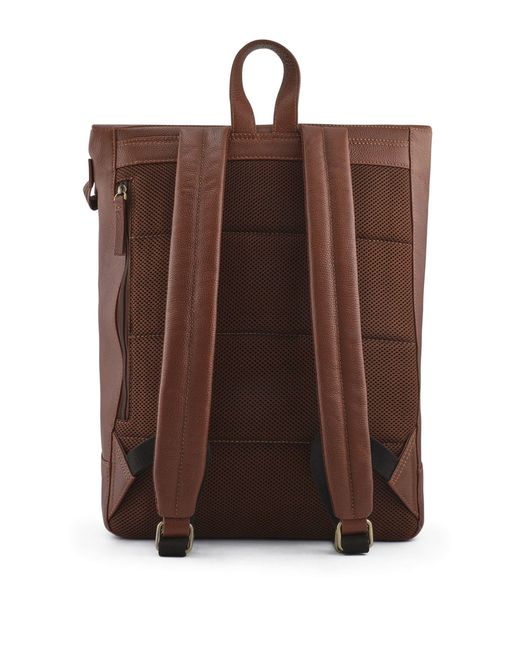 Jones Bootmaker Brown Leather Uphall Backpack for men