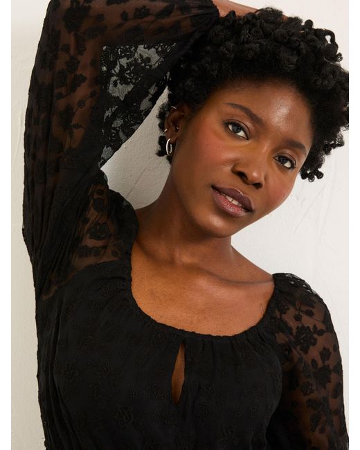 FatFace Black Fatface Maude Lace Midi Dress