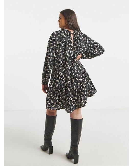 Simply Be Black Long Sleeve Wrap Maxi Dress