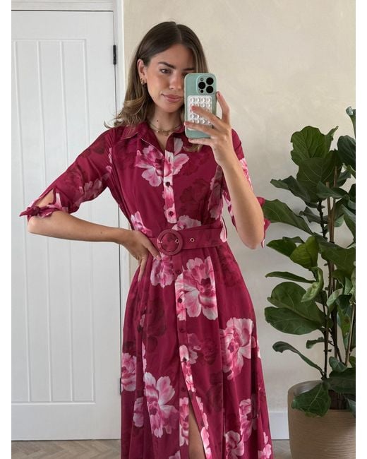 Style Cheat Multicolor Daphne Belted Shirt Dress