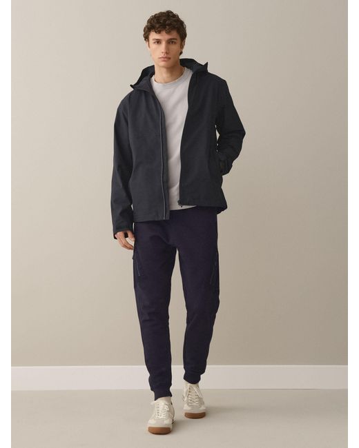 Next Blue Slim Fit Utility Loopback Slim Joggers for men