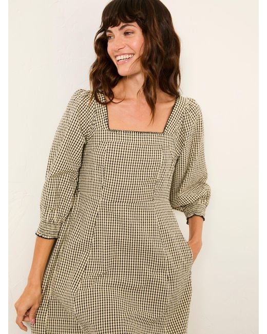 FatFace Brown Fatface Regular Gingham Midi Dress
