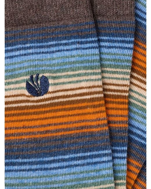 FatFace Blue Fatface Striped Socks for men