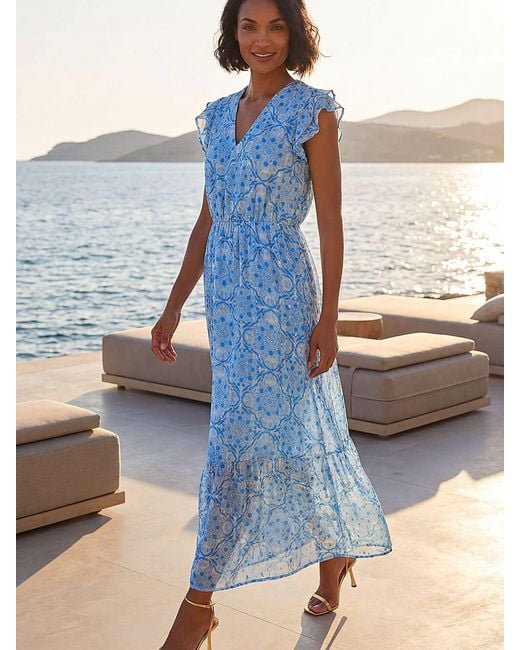 elegant summer dresses for wedding guests Chic Women's Strappy Back Ruffle Maxi Dress – Perfect G – Canary Houze Mia Lace-up Long Sleeve Discover our stunning chiffon Size:14 US / 48 EU Matching_Outfits