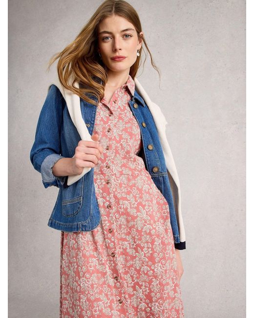 White Stuff Pink Rua Jersey Shirt Dress