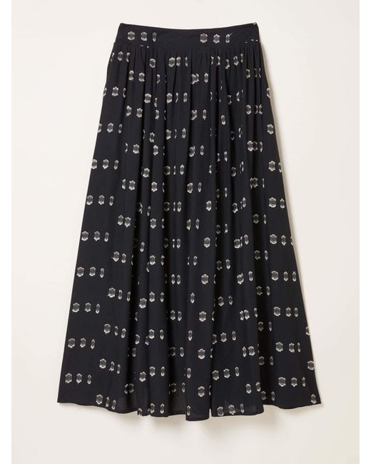 FatFace Black Fatface Willow Metallic Midi Skirt