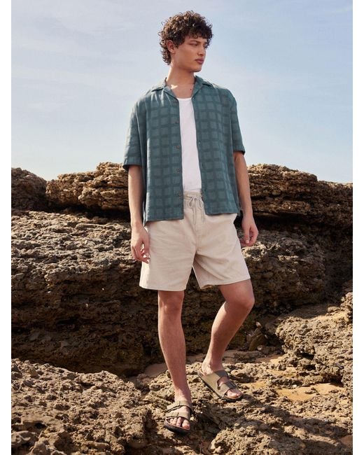 Next Natural Corduroy Elasticated Waist Shorts for men