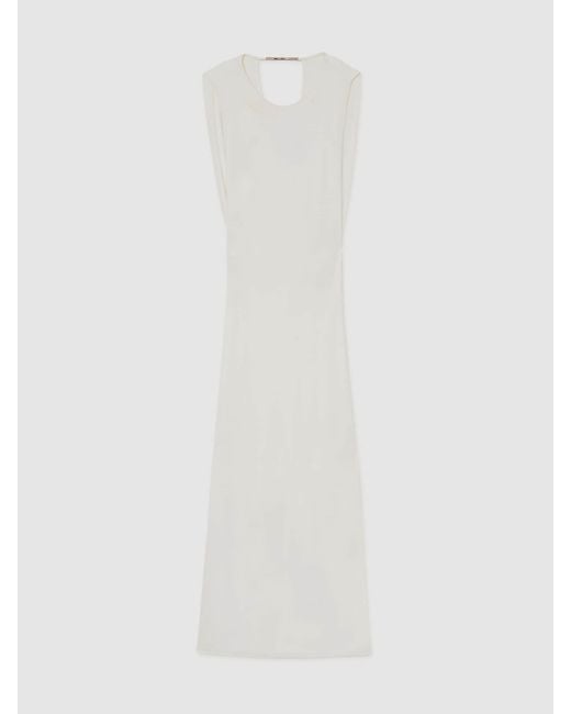 Reiss White Milena Jersey Draped Bodycon Maxi Dress