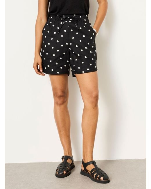 FatFace Black Fatface Cassie 100% Linen Shorts
