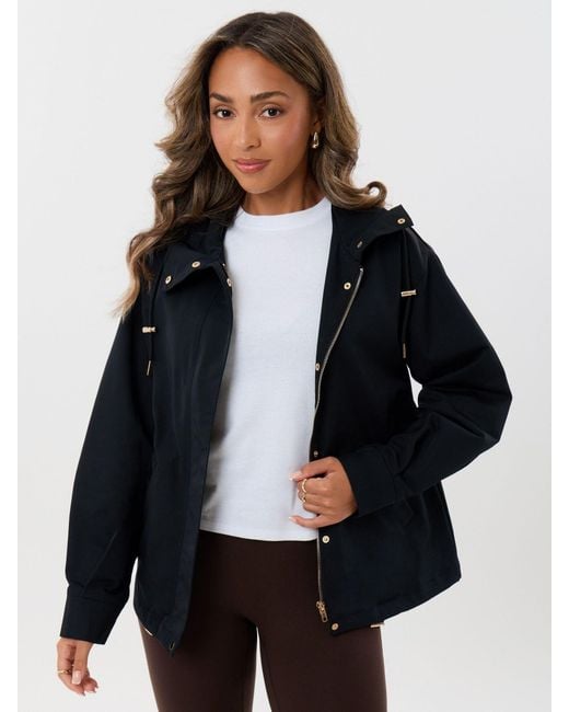 Threadbare Black Showerproof Hooded Jacket