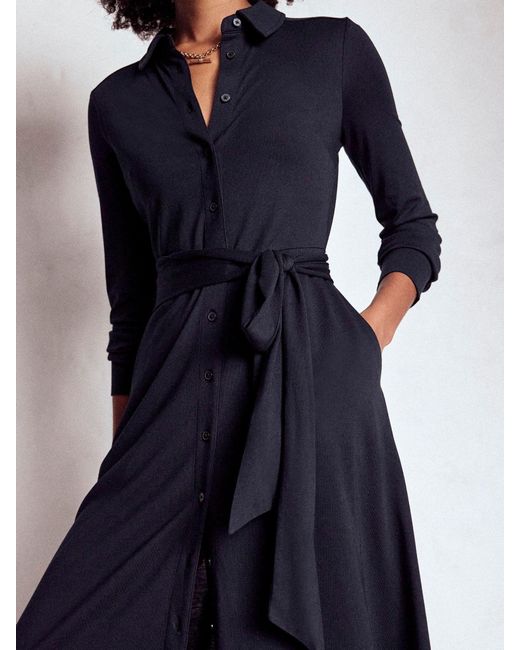 Boden Blue Marcia Jersey Shirt Dress