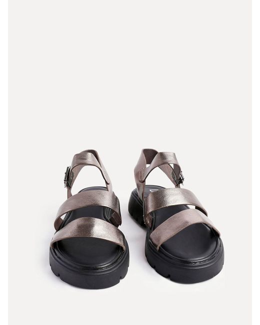 Linzi Natural Pewter Ramona Two Strap Flatform Sandals