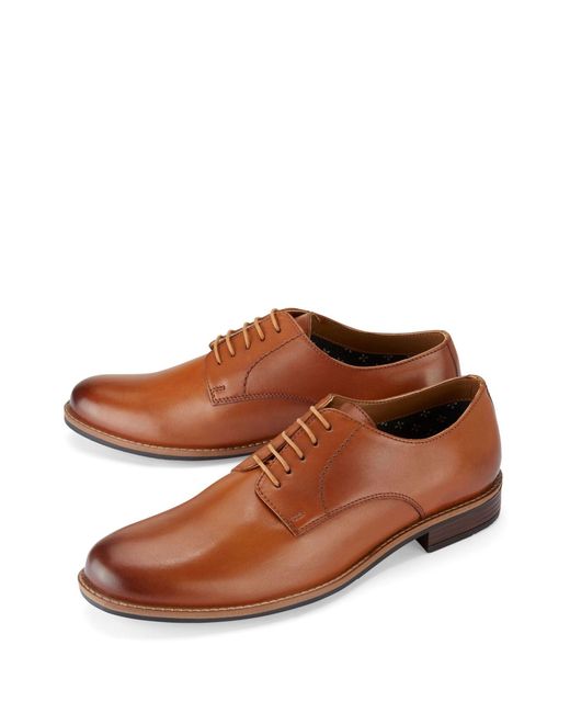 Skopes Brown Plain Derby Shoes for men