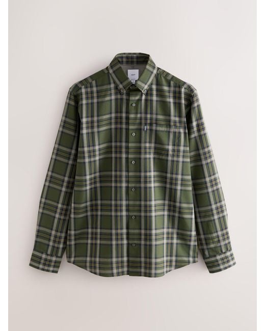 Next Green Regular Fit Easy Iron Button Down Oxford Shirt for men