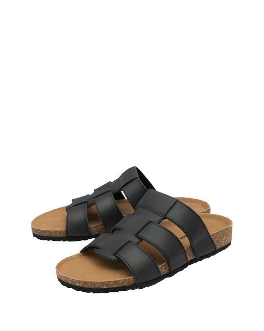 Dunlop Black Leather Mules for men
