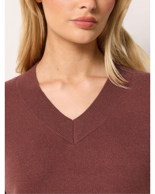 M Com Brown Premium V-Neck Jumper