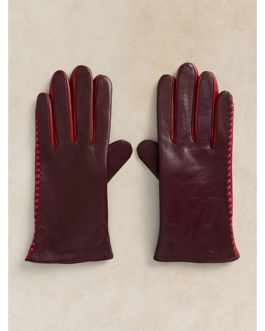 White Stuff Purple Sasha Leather Glove